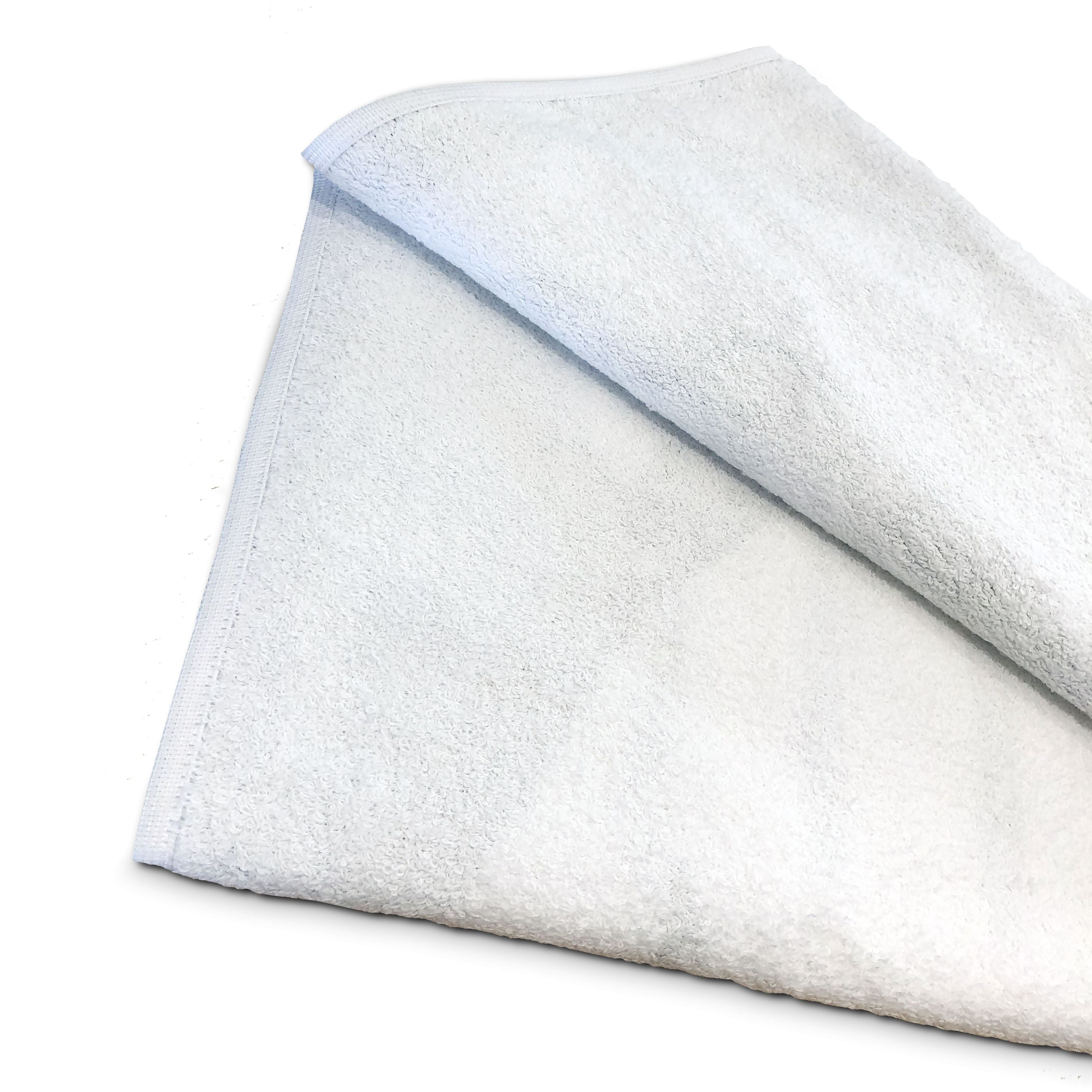 Soft white towel with a neatly folded edge, perfect for daily use.