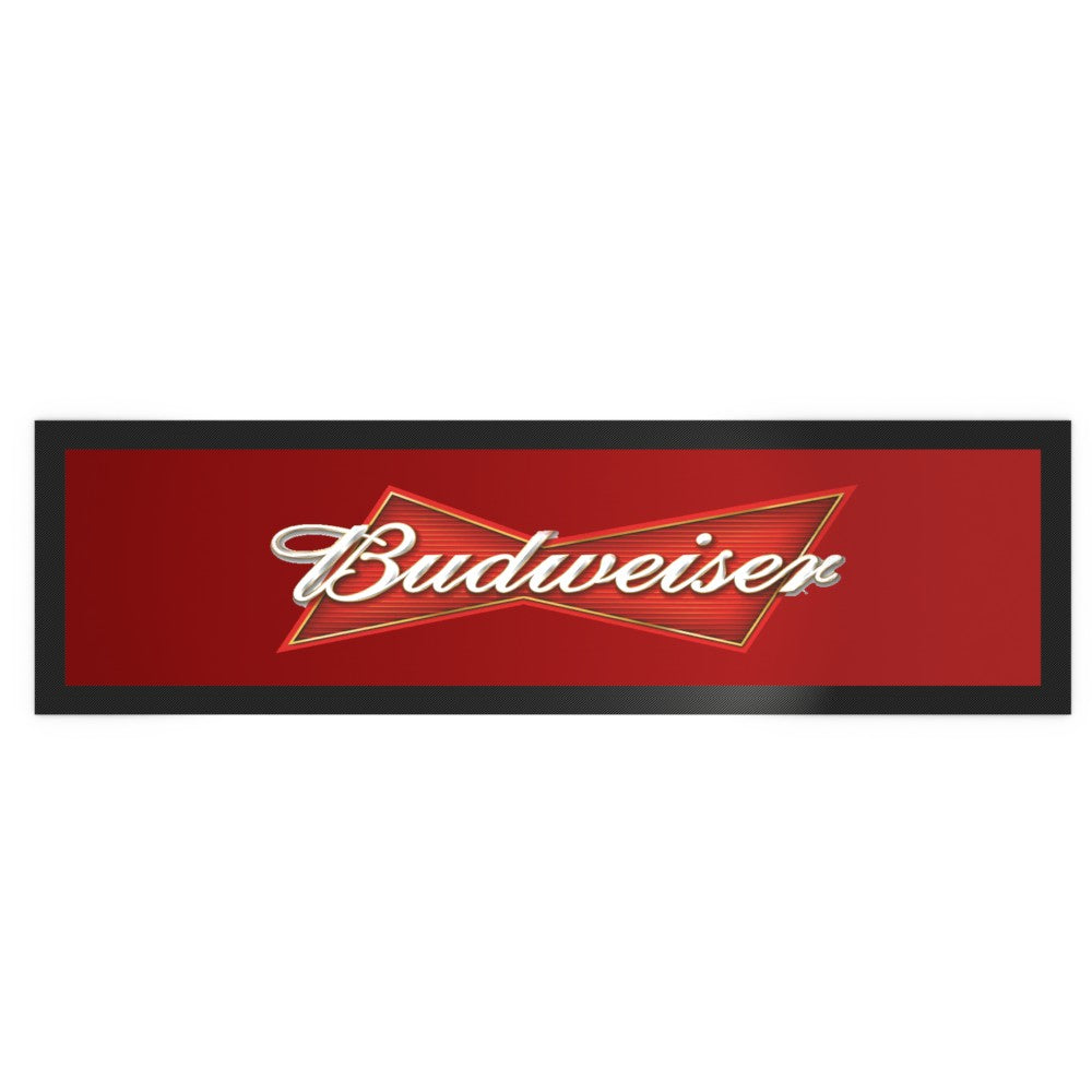 Custom Bar Runner Featuring Budweiser Logo with Stylish Border
